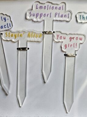 Clear Acrylic Plant Label Stakes